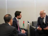 His Royal Highness Crown Prince Al Hussein meets with Estonia President Alar Karis in New York