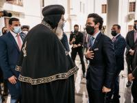 Crown Prince meets Pope Tawadros II of Alexandria, Patriarch of the See of St. Mark