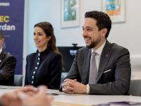  في كلية "ساوث بانك" سمو الأمير الحسين بن عبدﷲ الثاني و سمو الأميرة رجوة الحسين.