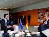 His Royal Highness Crown Prince Al Hussein and Germany Chancellor Friedrich Merz discuss enhancing cooperation and regional developments
