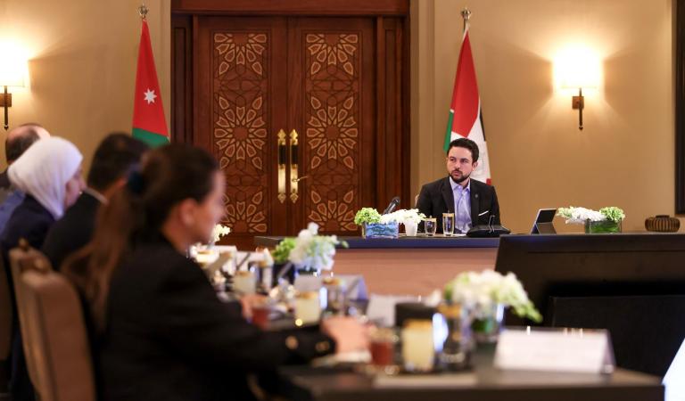 His Royal Highness Crown Prince Al Hussein chairs a National Council for Future Technology meeting 