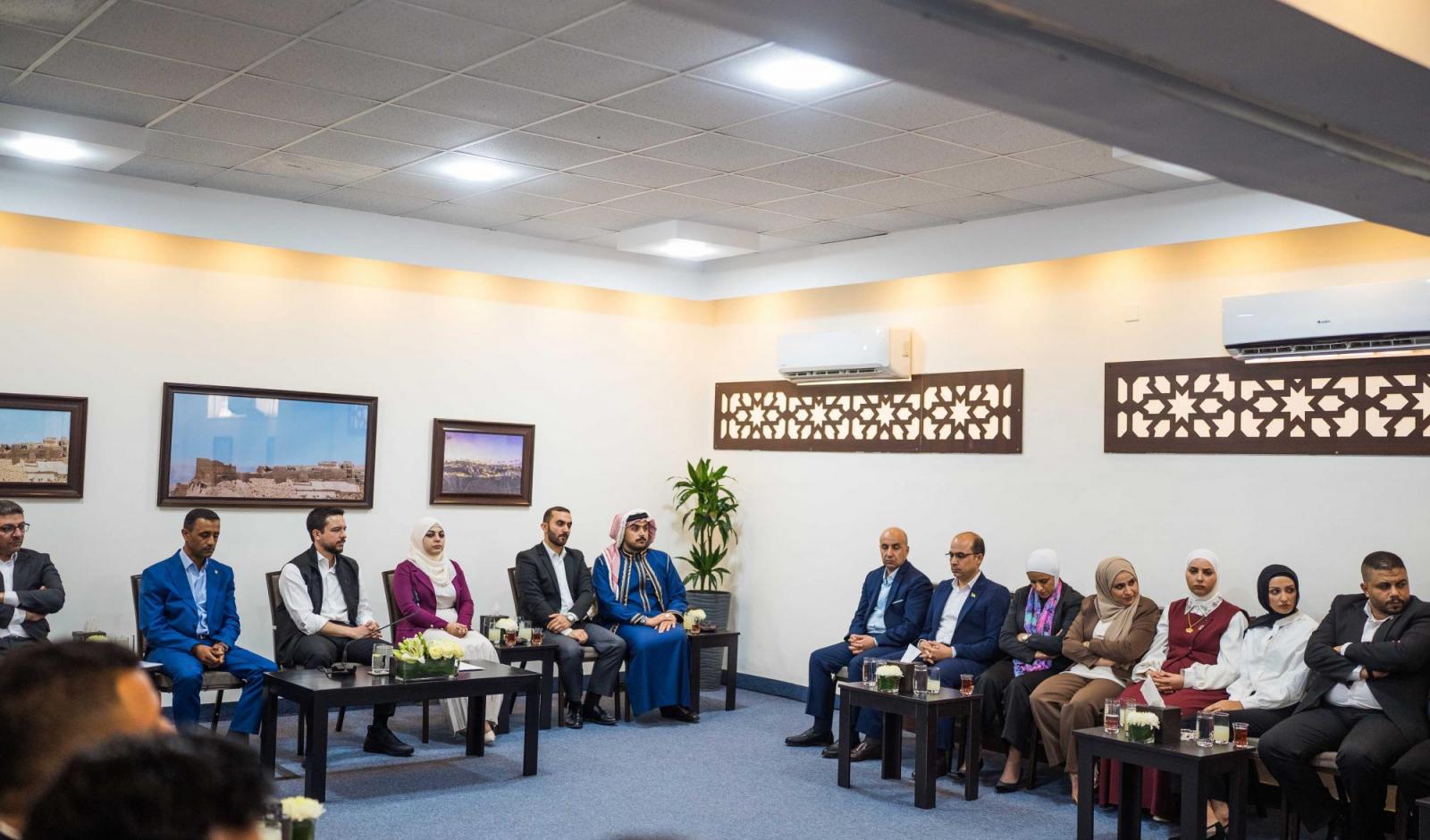 His Royal Highness Crown Prince Al Hussein, the Regent, meets with youth from Karak