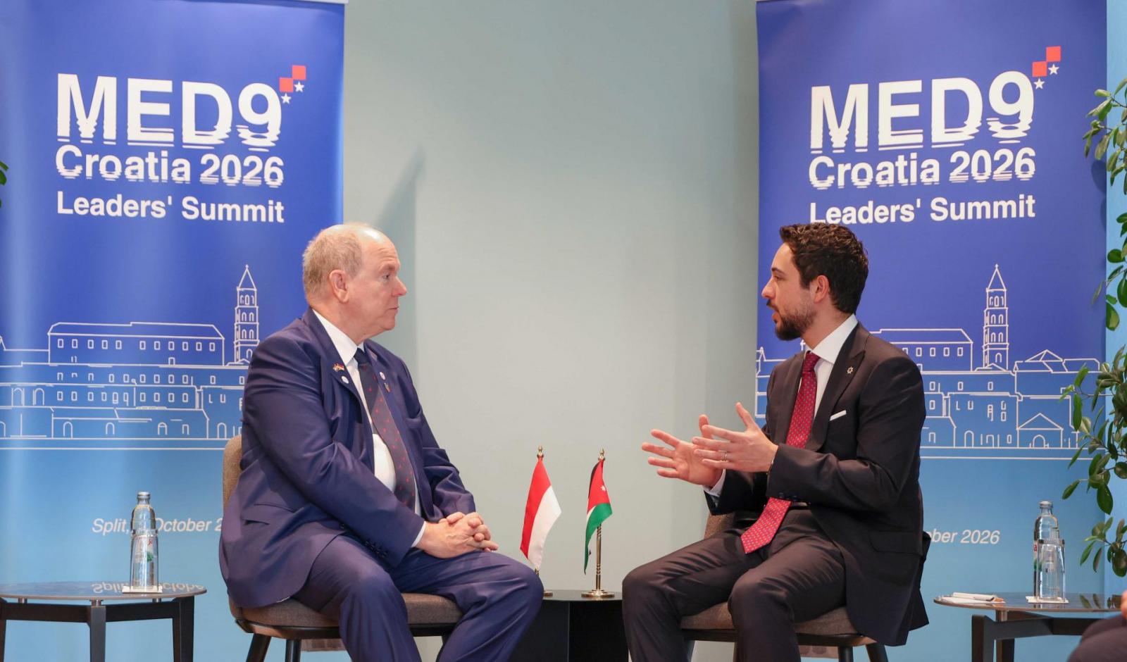 His Royal Highness Crown Prince Al Hussein meets with Prince Albert II of Monaco in Croatia