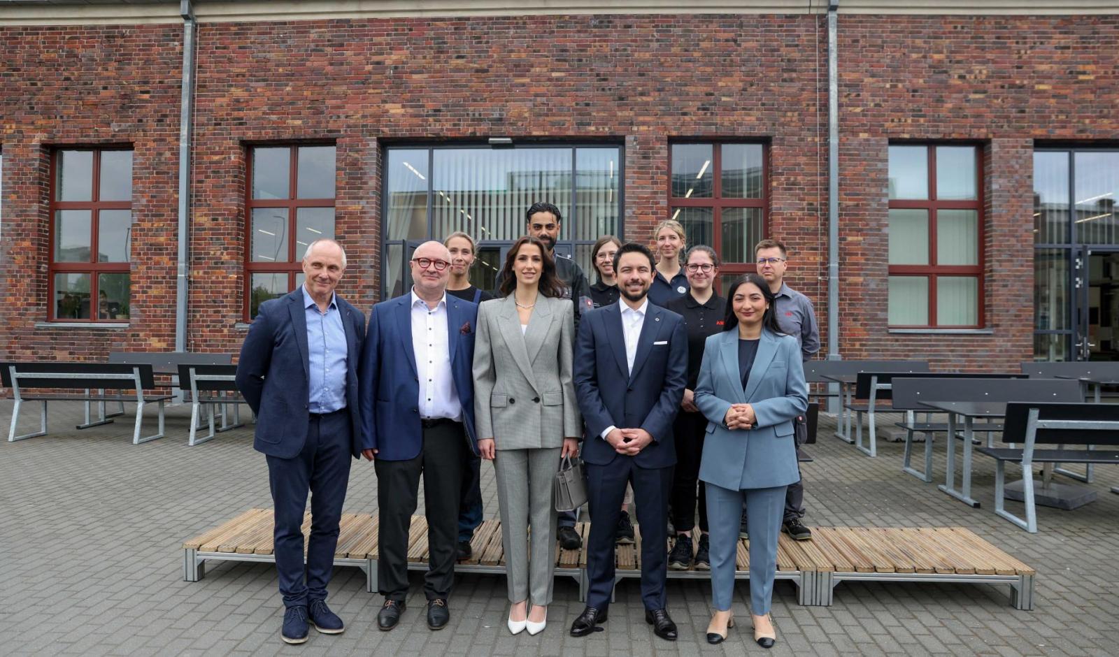 His Royal Highness Crown Prince Al Hussein and Her Royal Highness Princess Rajwa Al Hussein visit the ABB Training Centre in Berlin