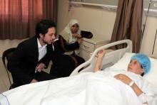 HRH Crown Prince Hussein Bin Abdullah on a visit to Al Hussein Medical City to check on patients from Gaza