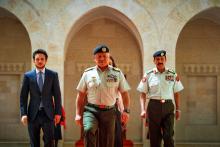 جلالة الملك عبدالله الثاني يسلم الراية الهاشمية للقوات المسلحة الأردنية - الجيش العربي، بحضور سمو الأمير الحسين، ولي العهد.