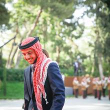 سمو الأمير الحسين بن عبدالله الثاني، ولي العهد، خلال الاحتفال بالعيد التاسع والستين لاستقلال المملكة - أيار 2015