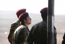HRH Crown Prince Al Hussein Bin Abdullah watching a military exercise