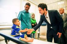 HRH Crown Prince Al Hussein visits patients who received cochlear implants at Queen Rania Children Hospital (24/6/2015)