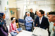 سمو الأمير الحسين بن عبدالله الثاني، ولي العهد، يزور المستفيدين من زراعة القواقع في مستشفى الملكة رانيا للأطفال -حزيران 2015