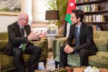 HRH Crown Prince Al Hussein Bin Abdullah II during several meetings on the sidelines of the Global Forum on Youth, Peace and Security