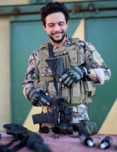 HRH Crown Prince Al Hussein Bin Abdullah after a military exercise at KASOTC