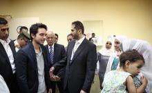 HRH Crown Prince Al Hussein Bin Abdullah on a visit to King Abdullah University Hospital to check on Cochlear implants patients