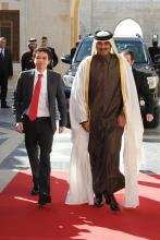 سمو الأمير الحسين بن عبدالله الثاني، ولي العهد، مع ولي عهد قطر الشيخ تميم بن حمد آل ثاني-عمان- كانون الثاني - ٢٠١٢