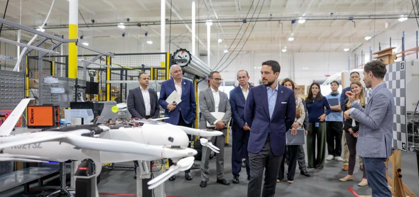 His Royal Highness Crown Prince Al Hussein visits the headquarters of Zipline in California, a global leader in autonomous logistics aviation technology