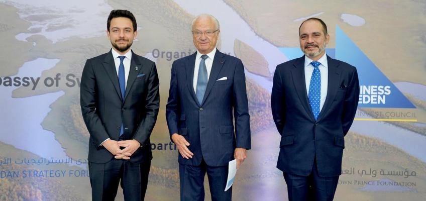 Crown Prince attends launch of Jordanian-Swedish Trade and Investment Forum